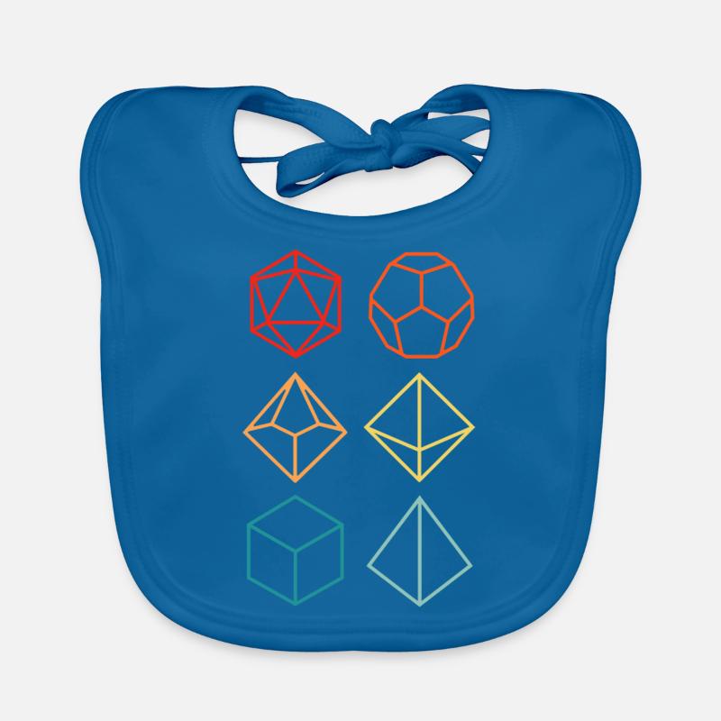 Dragon - Colorful silhouette game dice set Organic Baby Bibs