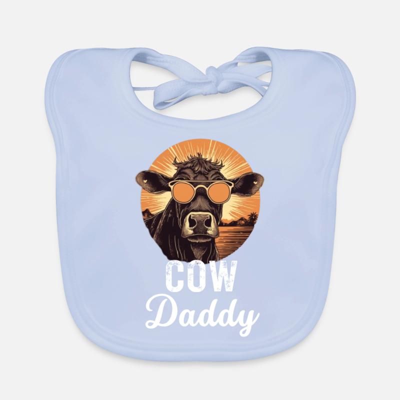 Kuh Papa Bauer Tier Vatertag Geschenk Retro Kuh Baby Bio-Lätzchen
