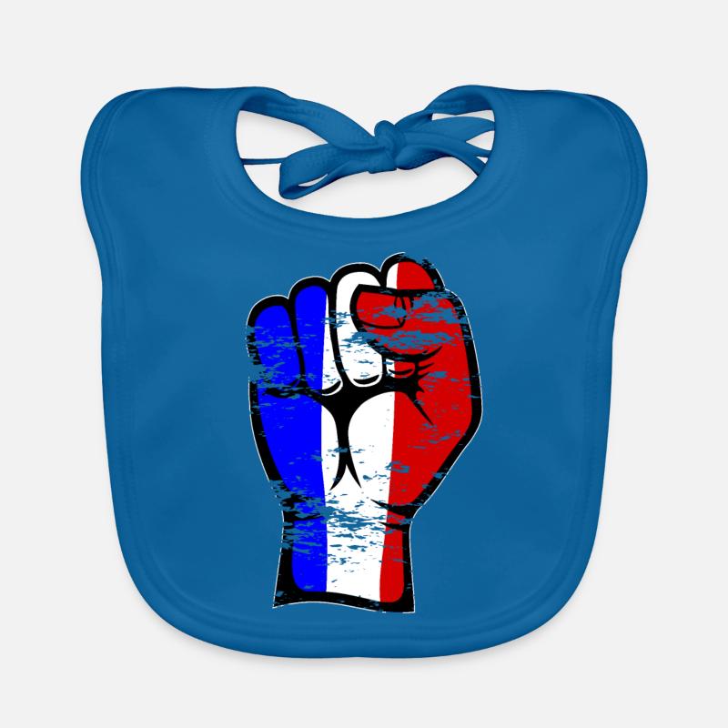 Frankreich Flagge Faust Hand Symbol used Baby Bio-Lätzchen