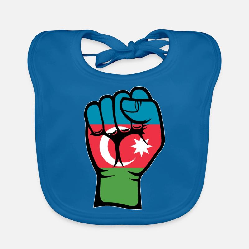 Symbole de la main du poing du drapeau de l’Azerbaïdjan Bavoir bio Bébé