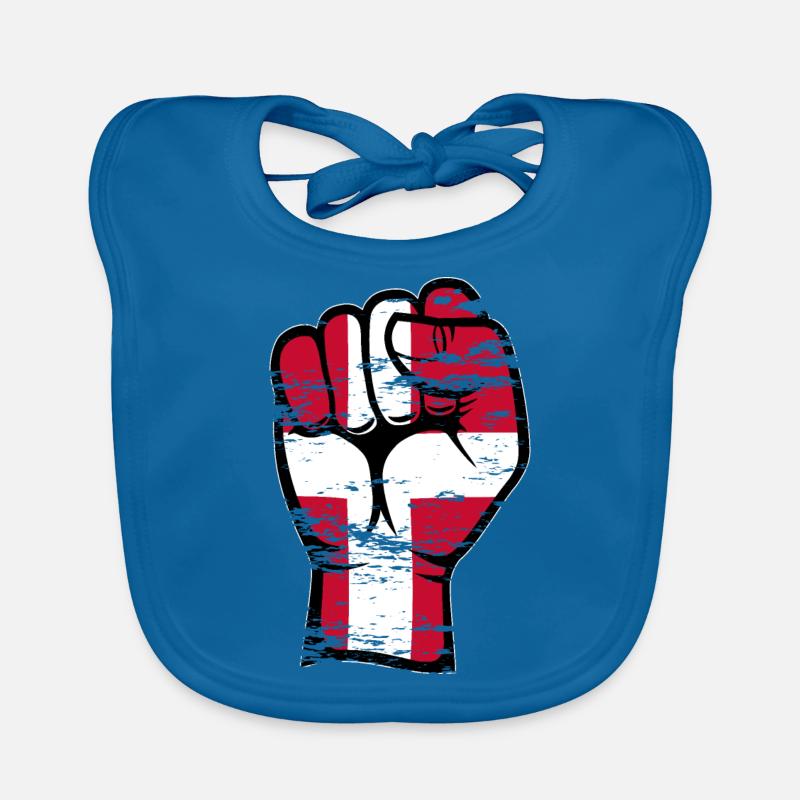 Danemark Drapeau Poing Main Utilisé Symbole Bavoir bio Bébé