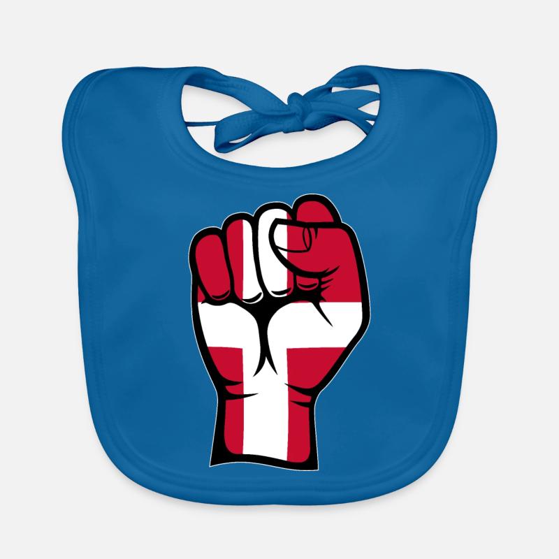 Danemark Drapeau Poing Main Symbole Bavoir bio Bébé