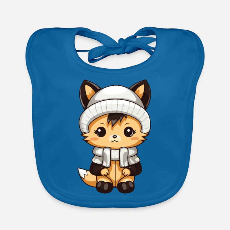Fox Winter Comic Organic Baby Bibs