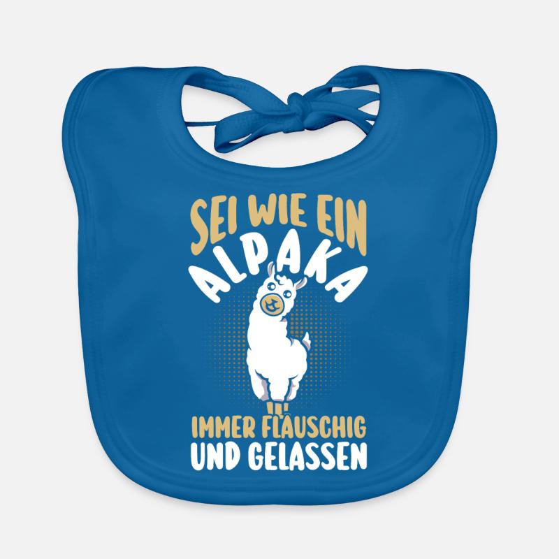 Alpaka - Baby Bio-Lätzchen - Pfauenblau