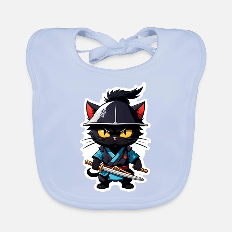 Ninja Katze - Samurai Kätzchen Baby Bio-Lätzchen