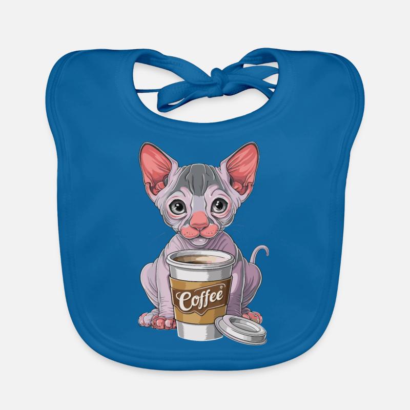 Nacktkatze mit Kaffee Baby Bio-Lätzchen
