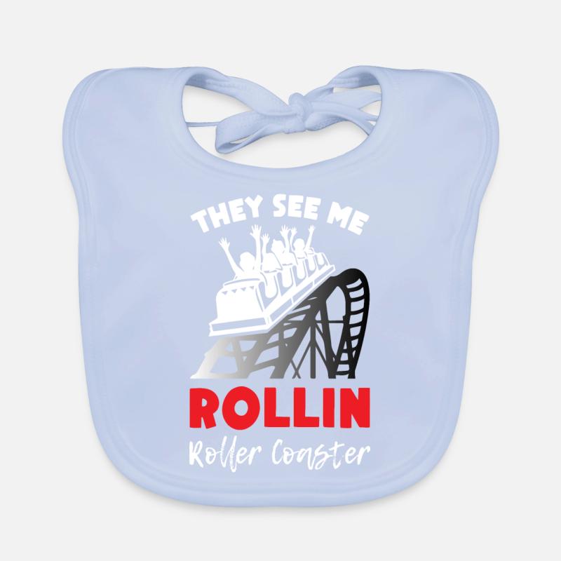 They See me Rollin Roller Coaster Organic Baby Bibs