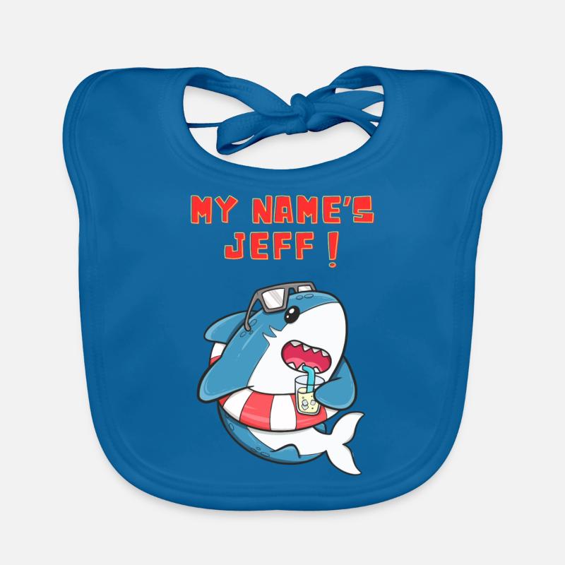 Je m’appelle jeff - Bavoir bio Bébé - bleu paon