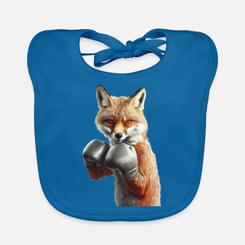 Fuchs - Baby Bio-Lätzchen - Pfauenblau