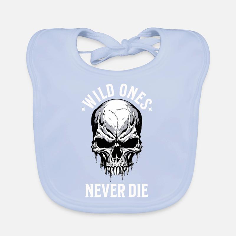 Skull Skull Skeleton Motorcycle Biker Gang Organic Baby Bibs