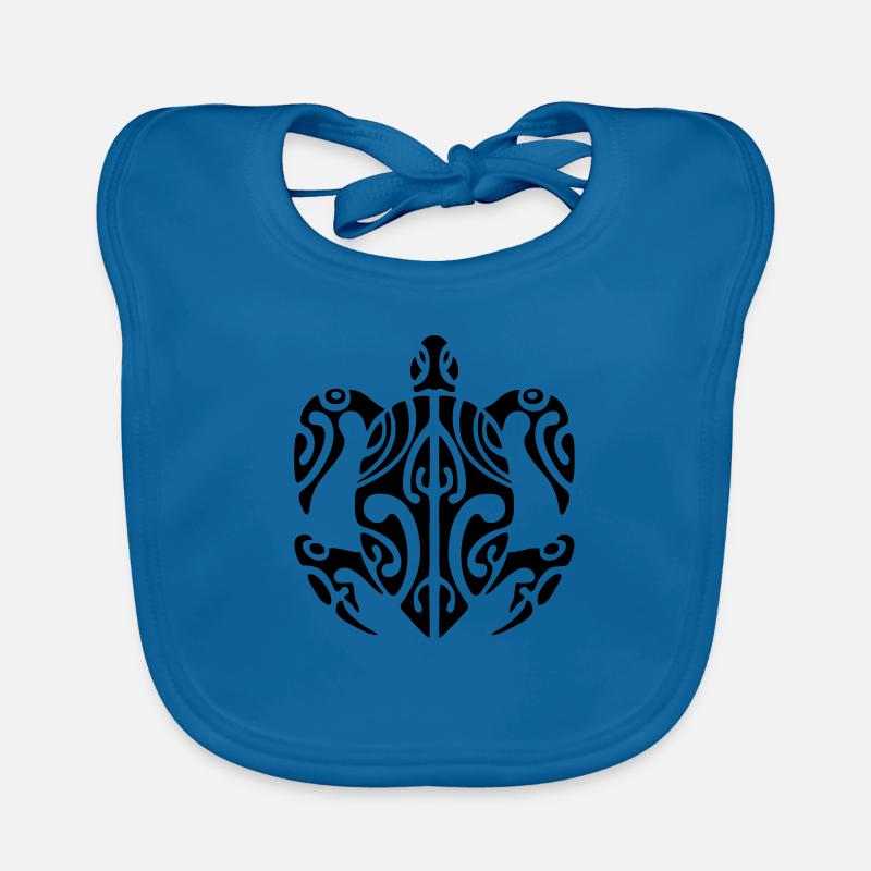 Tahiti turtle - Bavoir bio Bébé - bleu paon
