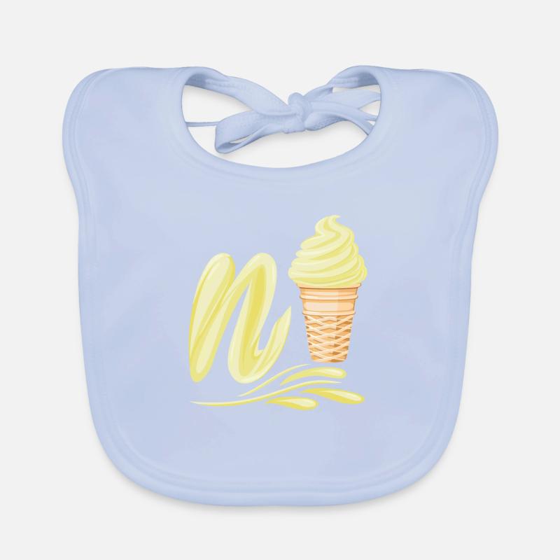 N'ice Softeis-Emoji mit Buchstaben N Vanille Baby Bio-Lätzchen