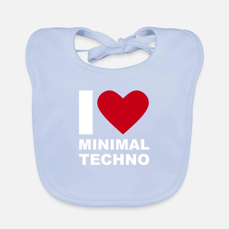 I LOVE MINIMAL TECHNO Bavoir bio Bébé