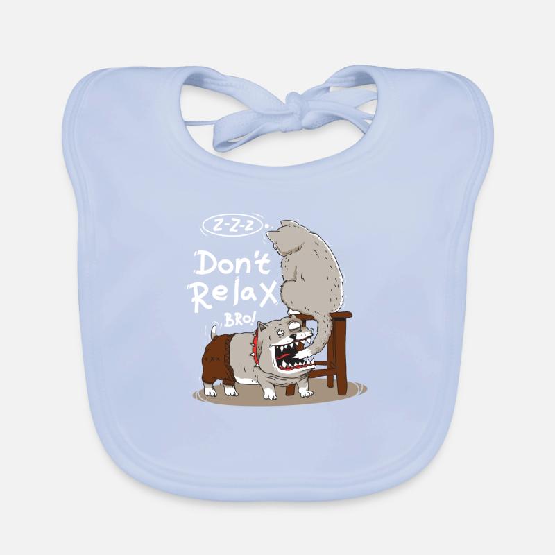 Chien agace chat endormi Bavoir bio Bébé