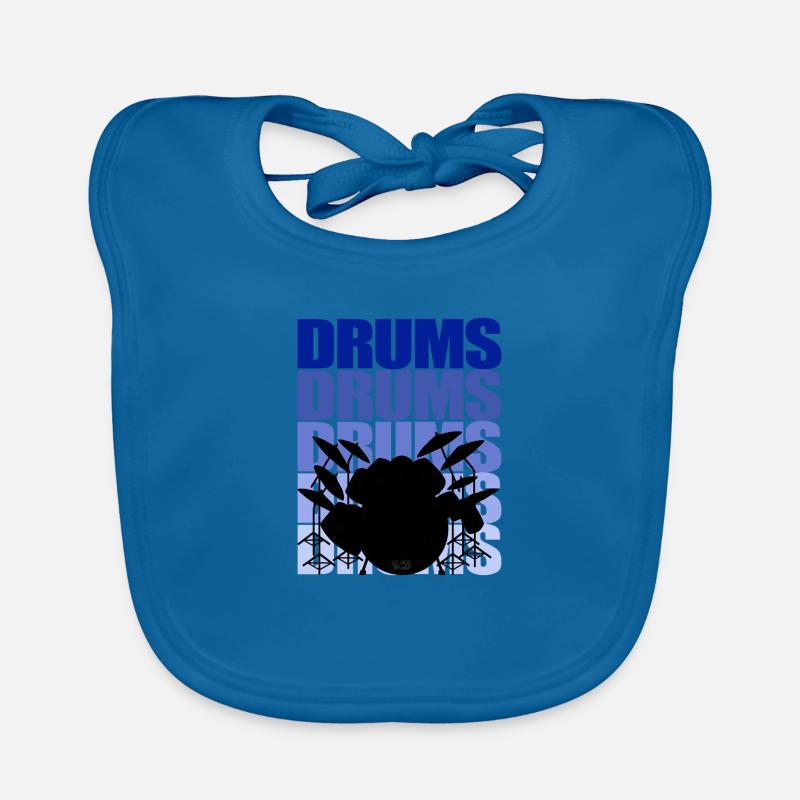 Drums blue - Baby Bio-Lätzchen - Pfauenblau
