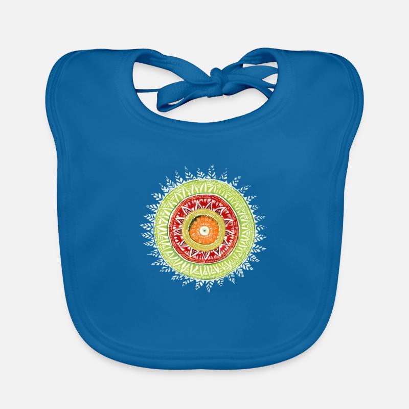 Cercle Shamane - Bavoir bio Bébé - bleu paon