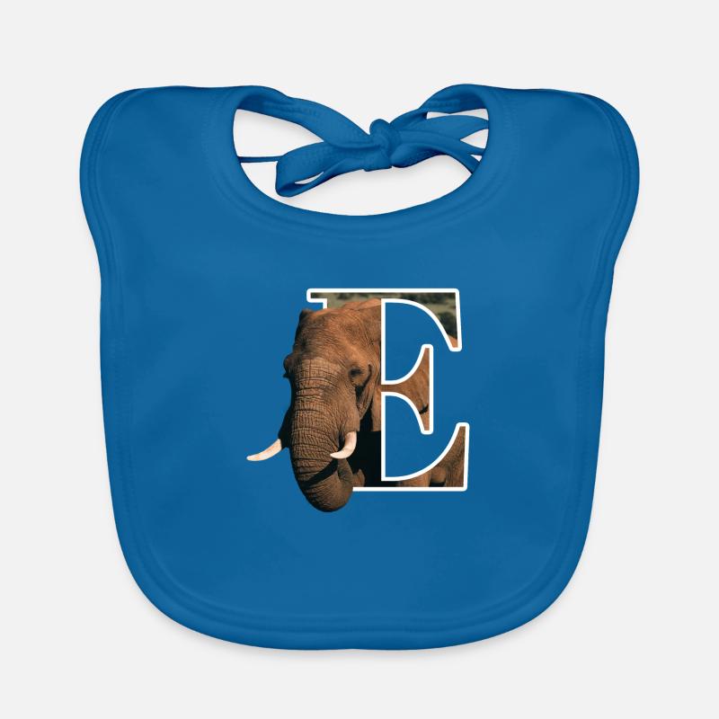 E Elephant alphabet animaux Bavoir bio Bébé