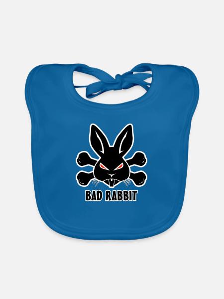 Bad Rabbit Lapin - Bavoir bio Bébé - bleu paon - Devant