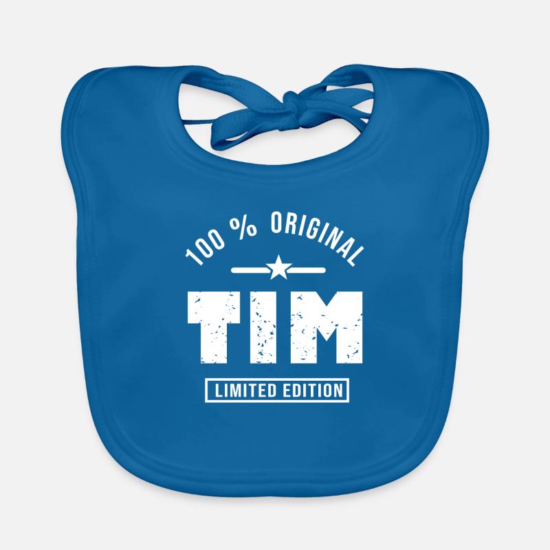 Tim original personalized gift first name tim Organic Baby Bibs