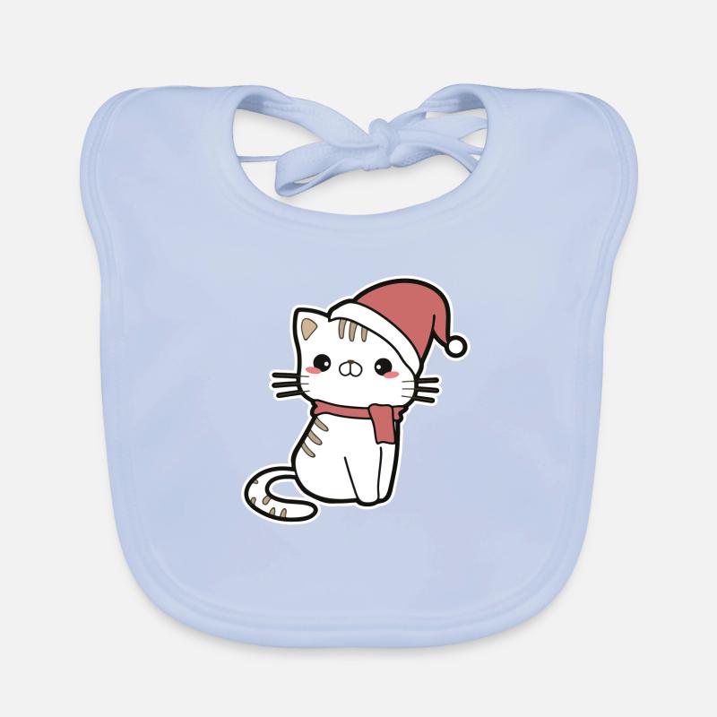 Cat Christmas Organic Baby Bibs