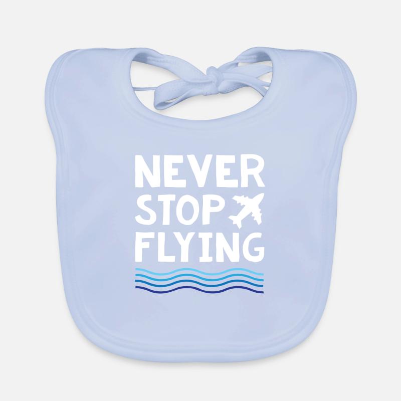 Never Stop Flying Plane Organic Baby Bibs