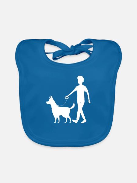 Hund Dog - Baby Bio-Lätzchen - Pfauenblau