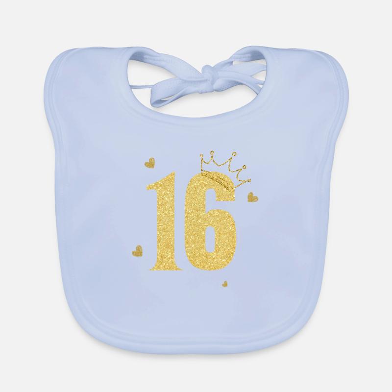 16e anniversaire couronne doré Bavoir bio Bébé