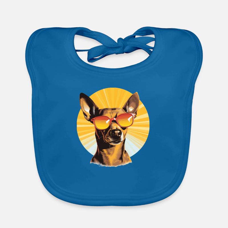 Chihuahua 2 - Bavoir bio Bébé - bleu paon