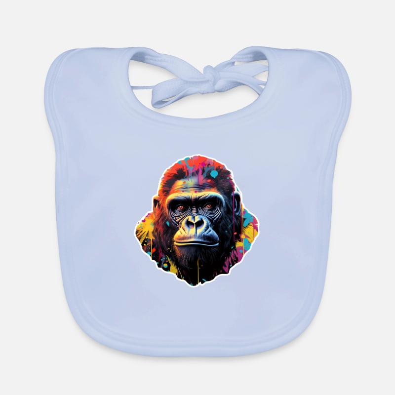 Gorillakopf psychedelisch Baby Bio-Lätzchen
