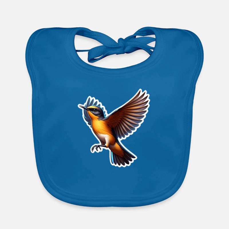 Hübscher Eisvogel - Baby Bio-Lätzchen - Pfauenblau