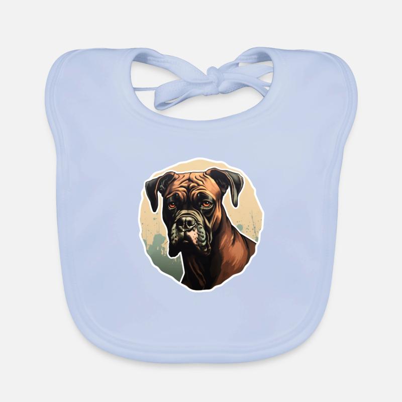 Boxer head interested Organic Baby Bibs