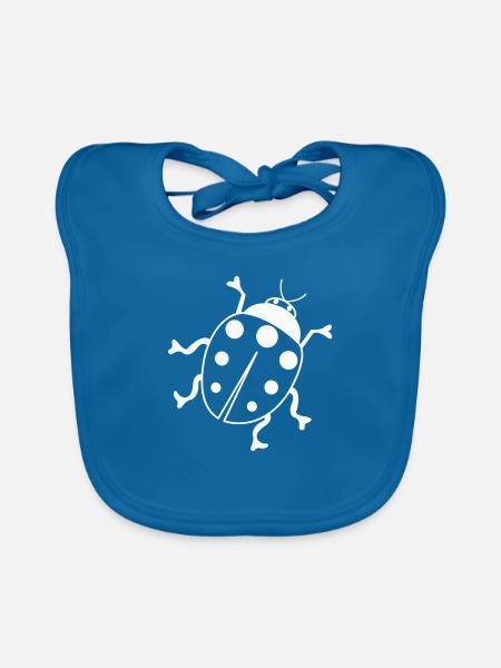 marienkäfer 01 - Baby Bio-Lätzchen - Pfauenblau - Vorne