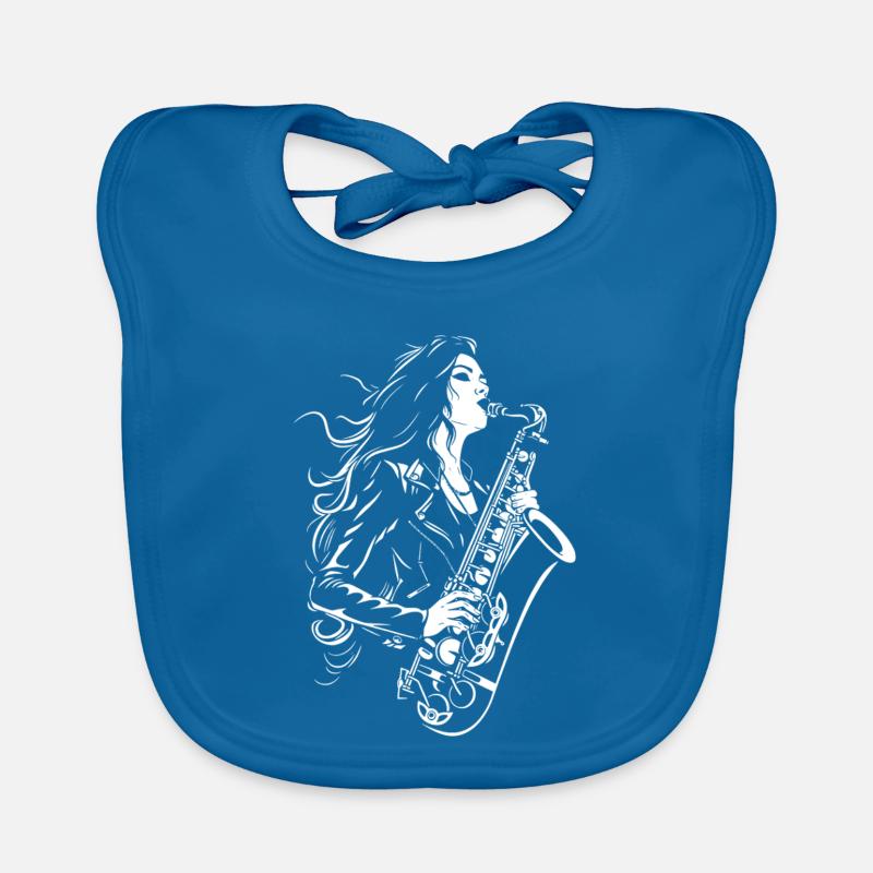 Saxophone player Organic Baby Bibs