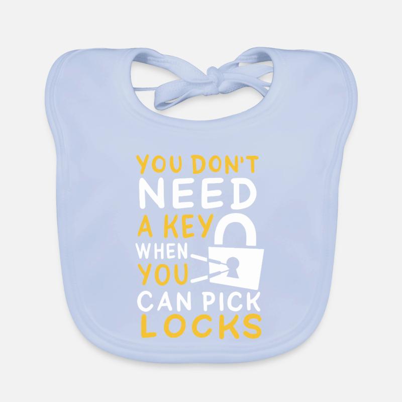 Funny Locksmith Picking Locks Hobbyist Graphic Organic Baby Bibs