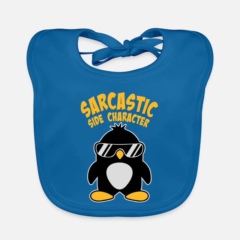 Pinguin Sarcastic Side Character Sonnenbrille Logo Baby Bio-Lätzchen