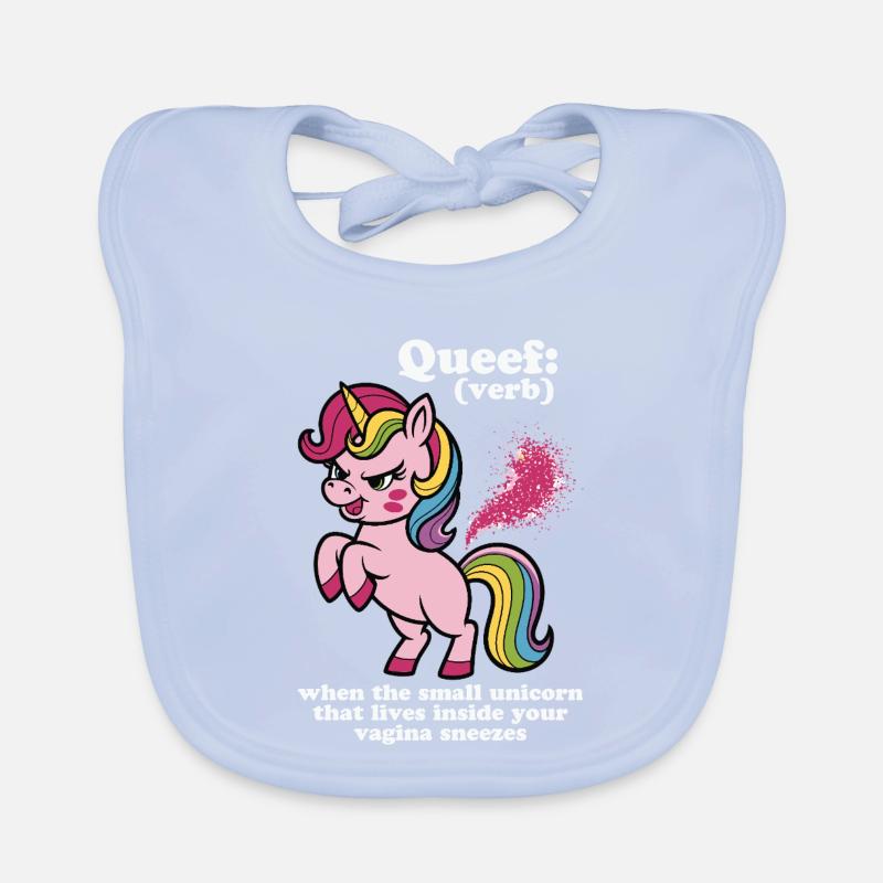 Knuddel-Einhorn mit Regenbogenmähne Baby Bio-Lätzchen