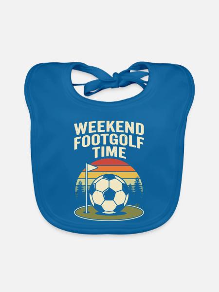 Fußballgolf Weekend Footgolf Time - Baby Bio-Lätzchen - Pfauenblau