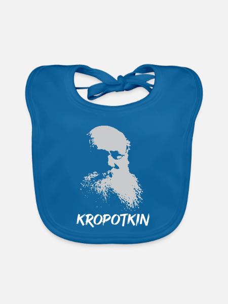 Peter Kropotkin, revolutionärer Denker, Silhouette - Baby Bio-Lätzchen - Pfauenblau - Vorne