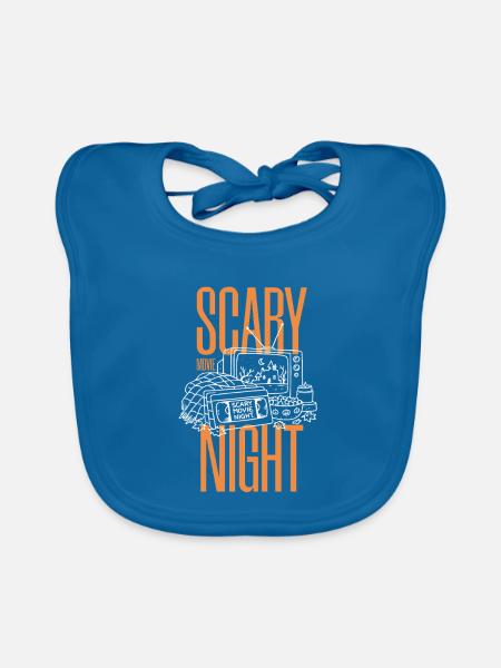 SCARY MOVIE NIGHT - Baby Bio-Lätzchen - Pfauenblau - Vorne