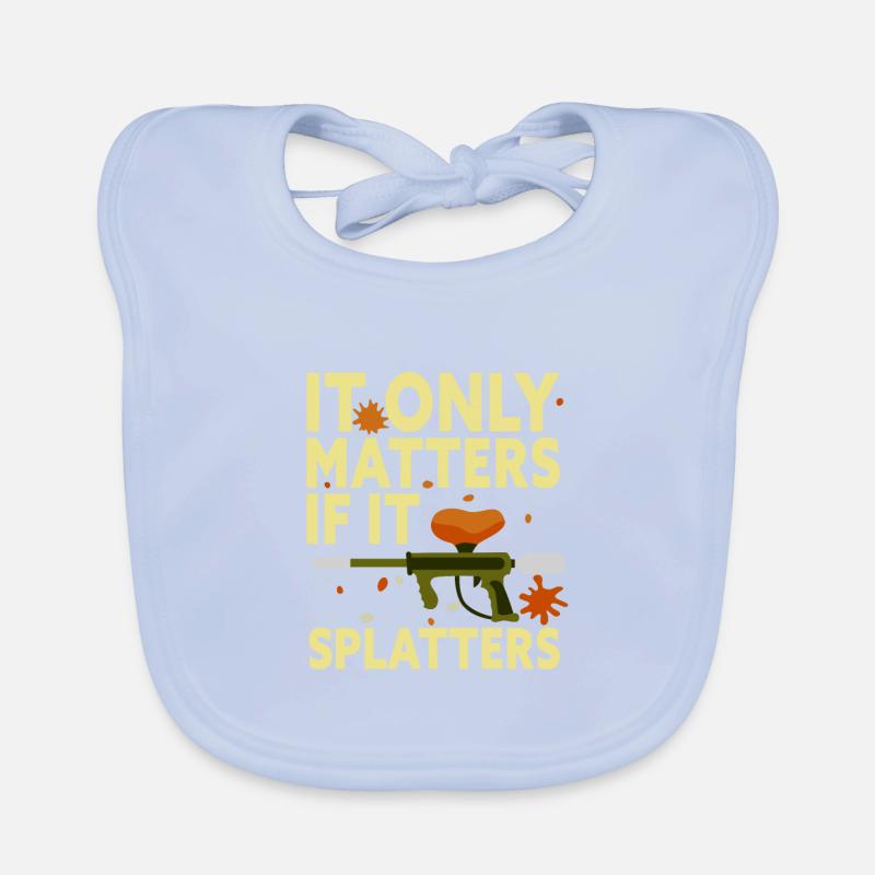 It Only Matters If It Splatters Funny Paintball Organic Baby Bibs