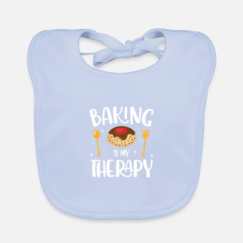Baking Is My Therapy Funny Baker Baby Bio-Lätzchen