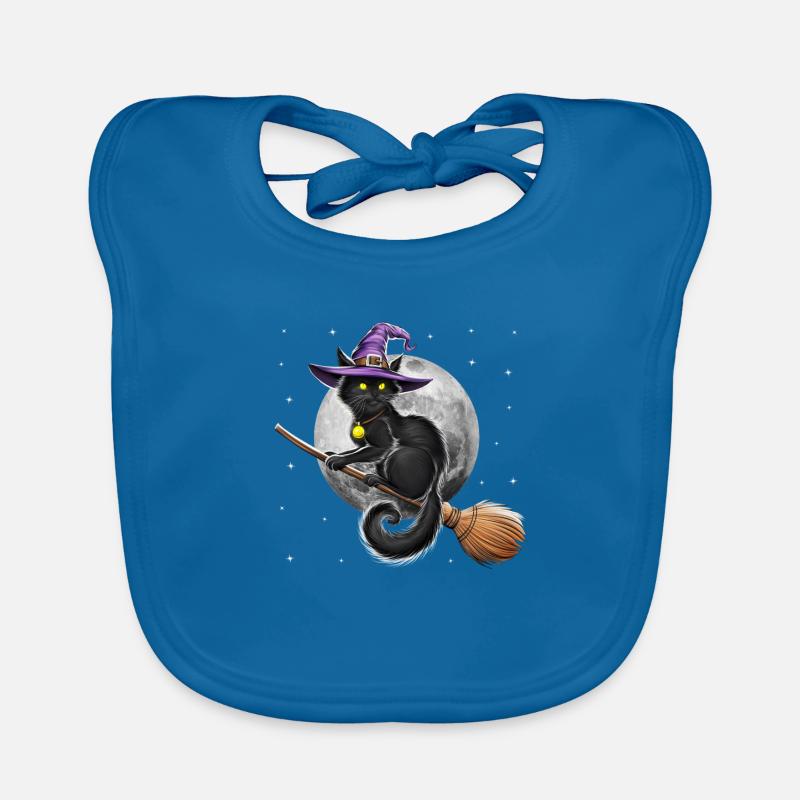 Balai d’équitation Cat Witch - Bavoir bio Bébé - bleu paon