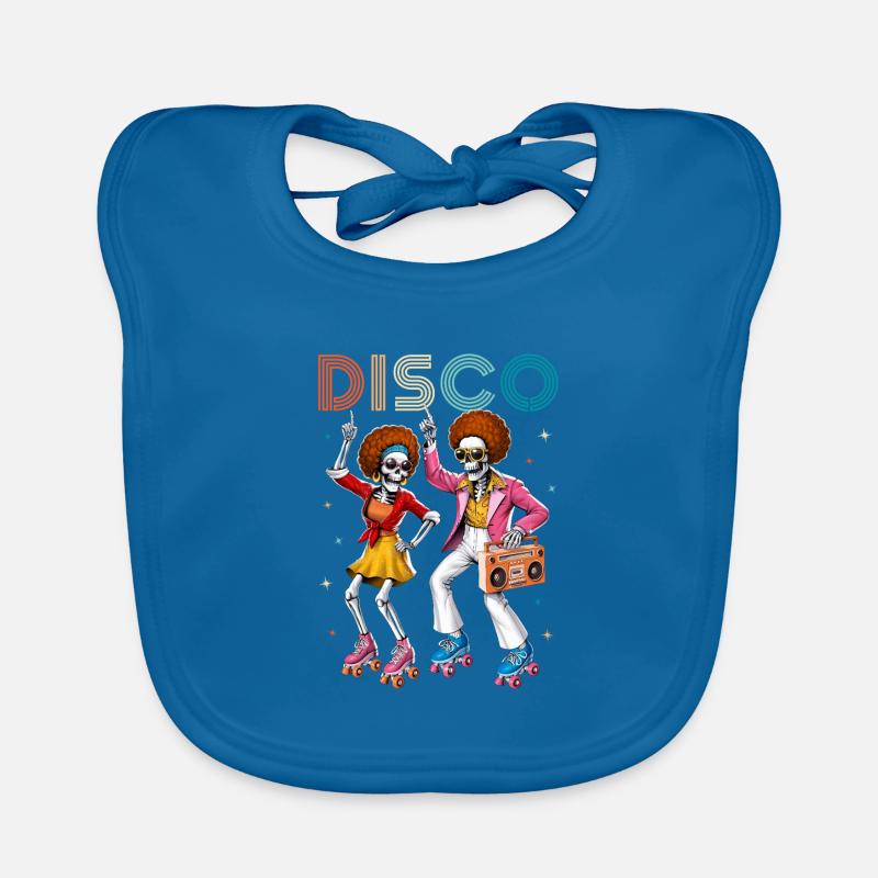 Soirée dansante disco - Bavoir bio Bébé - bleu paon