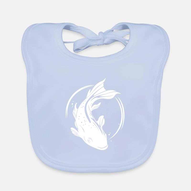 Koi Carp - cute vintage carp fish Organic Baby Bibs