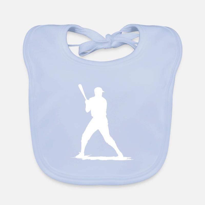 Baseball player with baseball bat Organic Baby Bibs