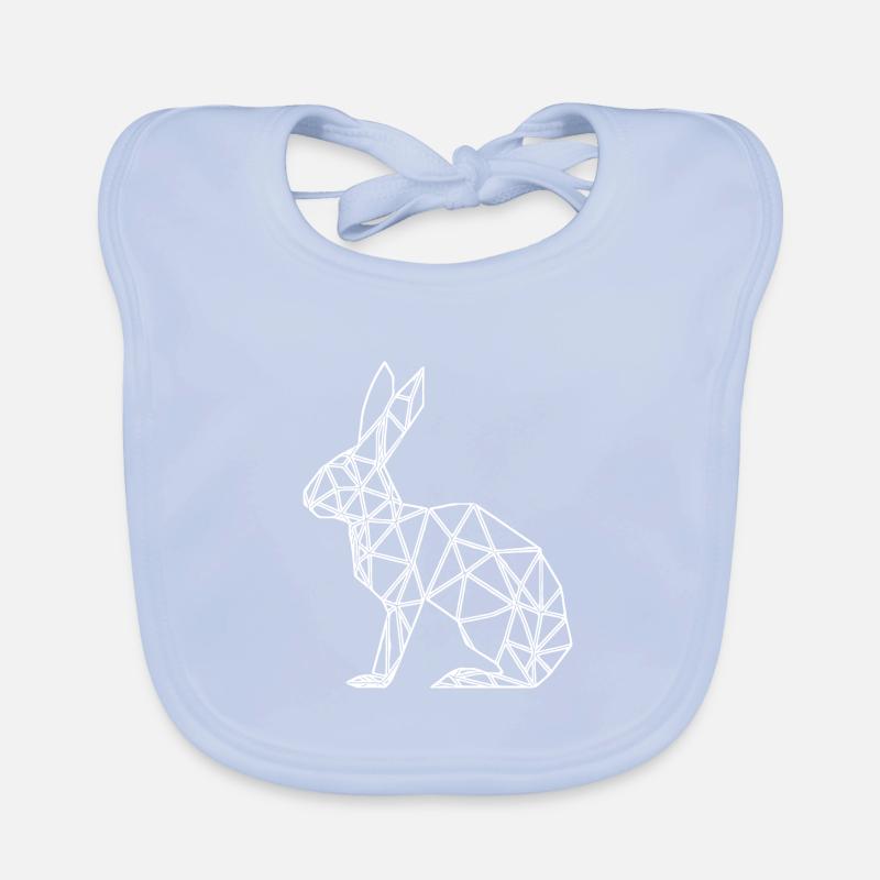 Geometric Rabbit Cute Lines Rabbit Organic Baby Bibs