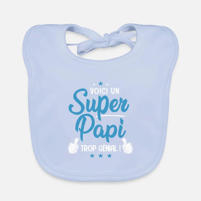 Super Papi Papy trop génial cadeau grand père Bavoir bio Bébé