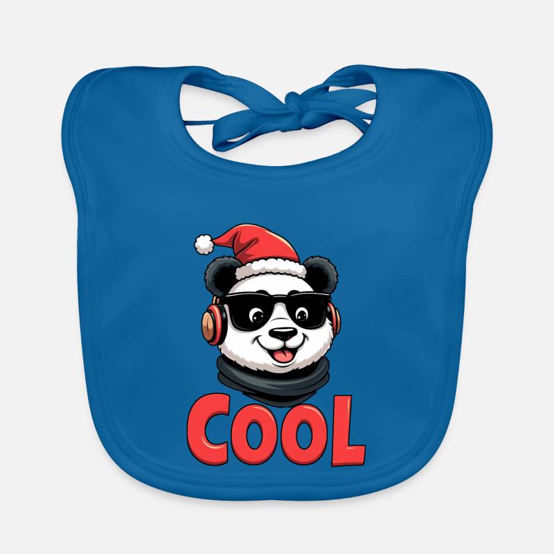 cool panda christmas Organic Baby Bibs