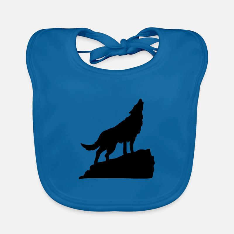 wolf - Baby Bio-Lätzchen - Pfauenblau