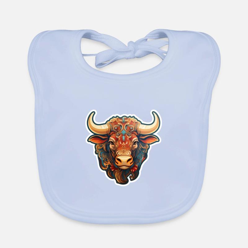 Tête de vache Bavoir bio Bébé